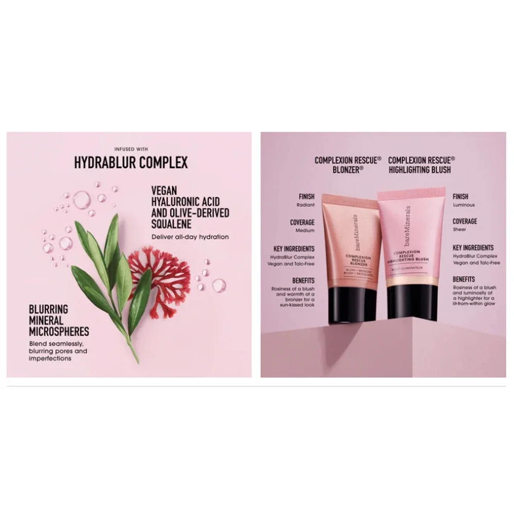 bareMinerals Complexion Rescue Highlighting Blush 15 mL - PEACH GLOW - NEW